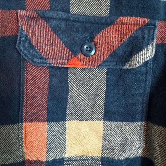 Patagonia Men's Checkered Shirt Jacket - Black, Orange, Tan - Picture 3 of 4